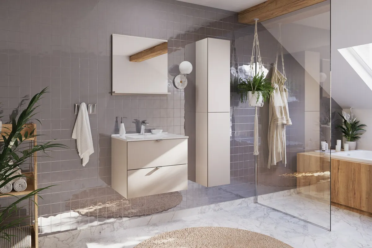 Szafka pod umywalkę z 2 szufladami DALIA CASHMERE 60 cm kaszmir - DALIA_CASHMERE_82-60-46-2S