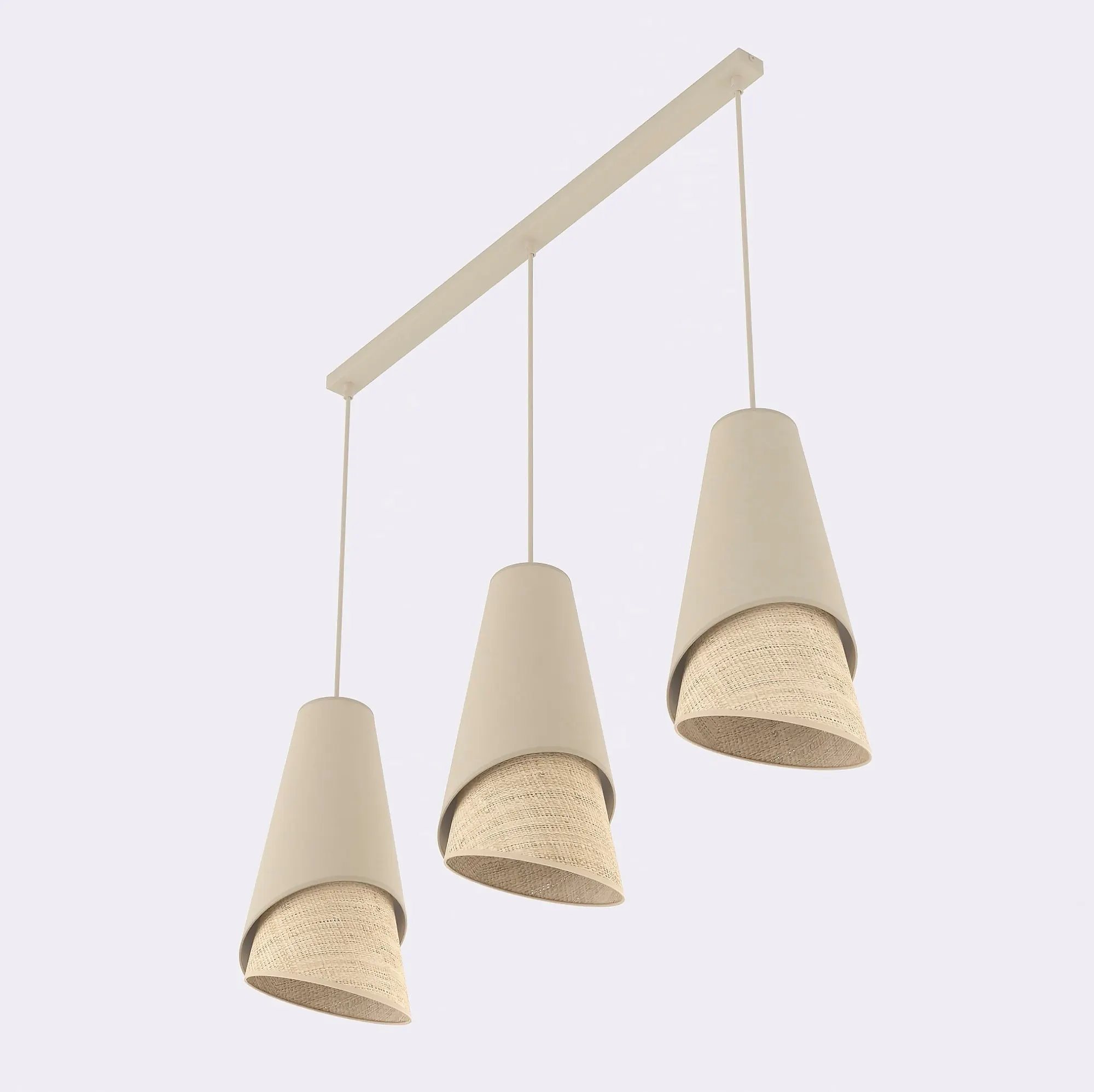 Lampa wisząca z perforowanym kloszem MODA 3 rattan beżowy - 1620/3