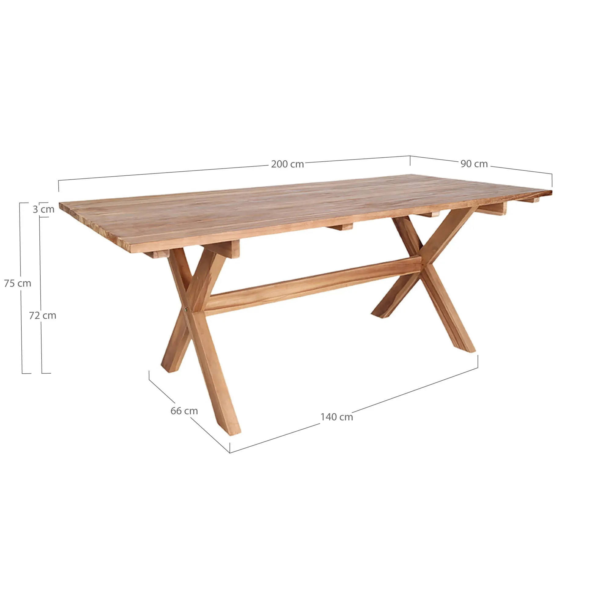 Stół ogrodowy MURCIA 90x200 cm drewno tekowe naturalny — zdjęcie 9