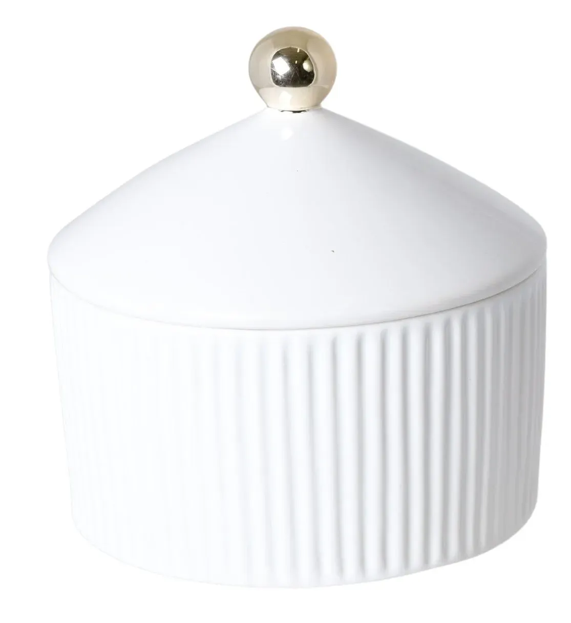 PUZDERKO ceramiczne duże biało-złote