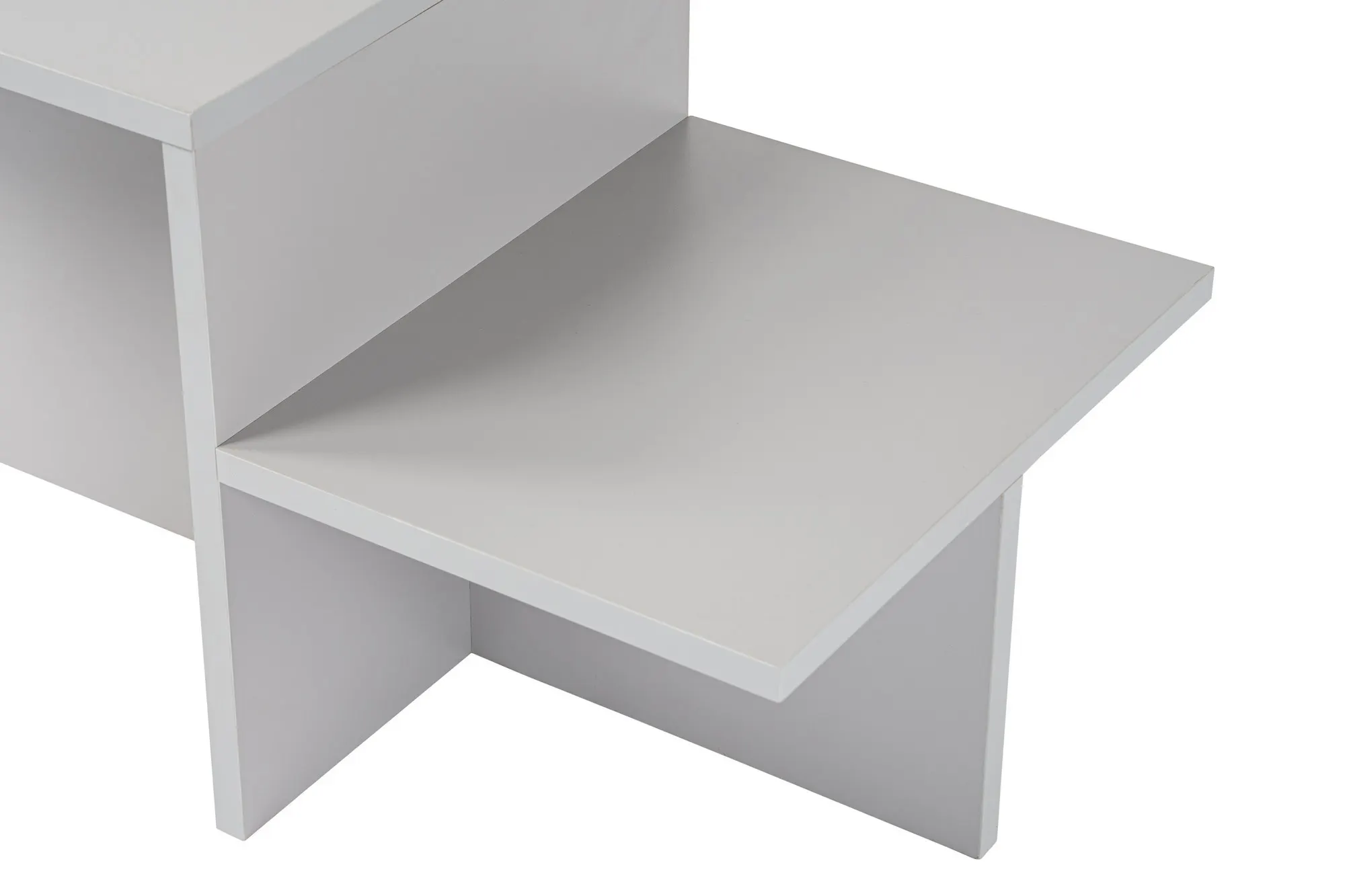 Stolik kawowy z boczną półką HARMONY 40x80 jasnoszary