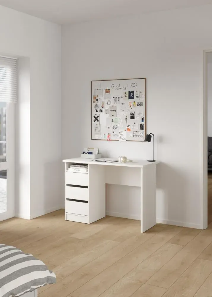 Biurko z 3 szufladami FUNCTION PLUS 110cm białe - TV_704924949