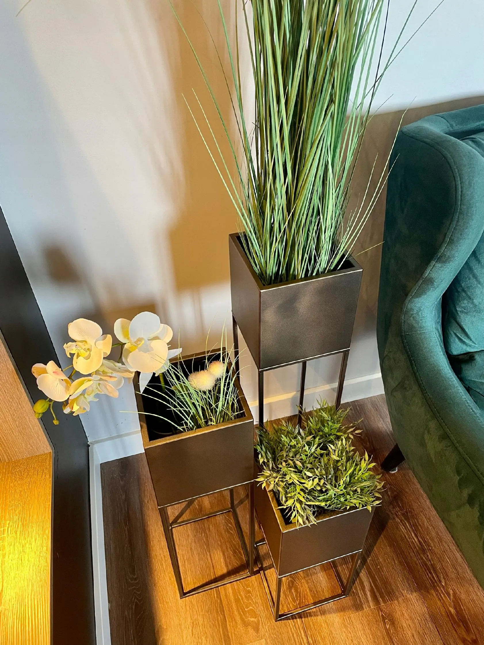 DONICZKA Osłonka na donice metalowa LORIENT L brązowa - LD_TZ000066