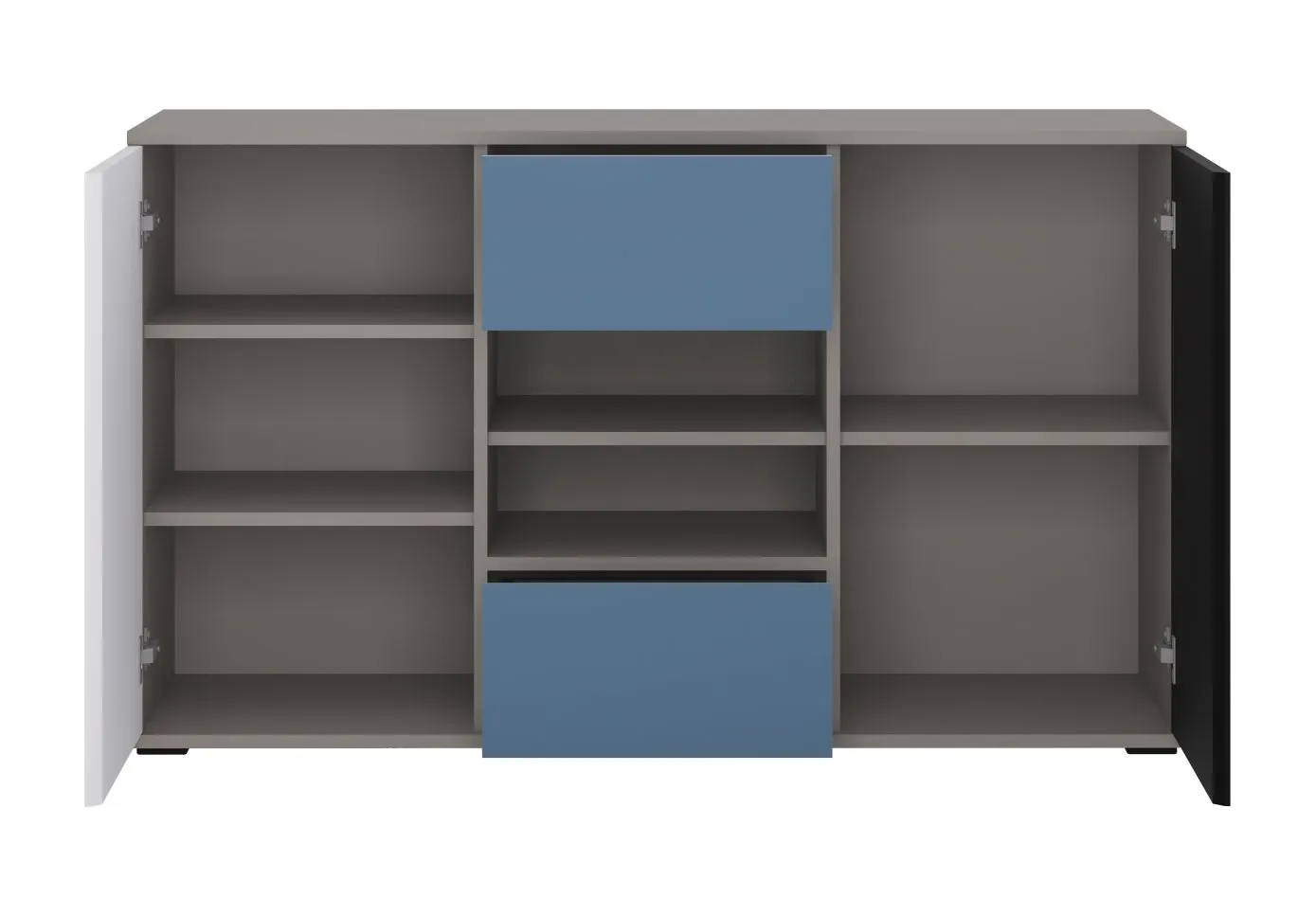 Komoda 2-drzwiowa z 2 szufladami LASER Szary, Biały, Czarny, Niebieski LASK02B - 6000000001596
