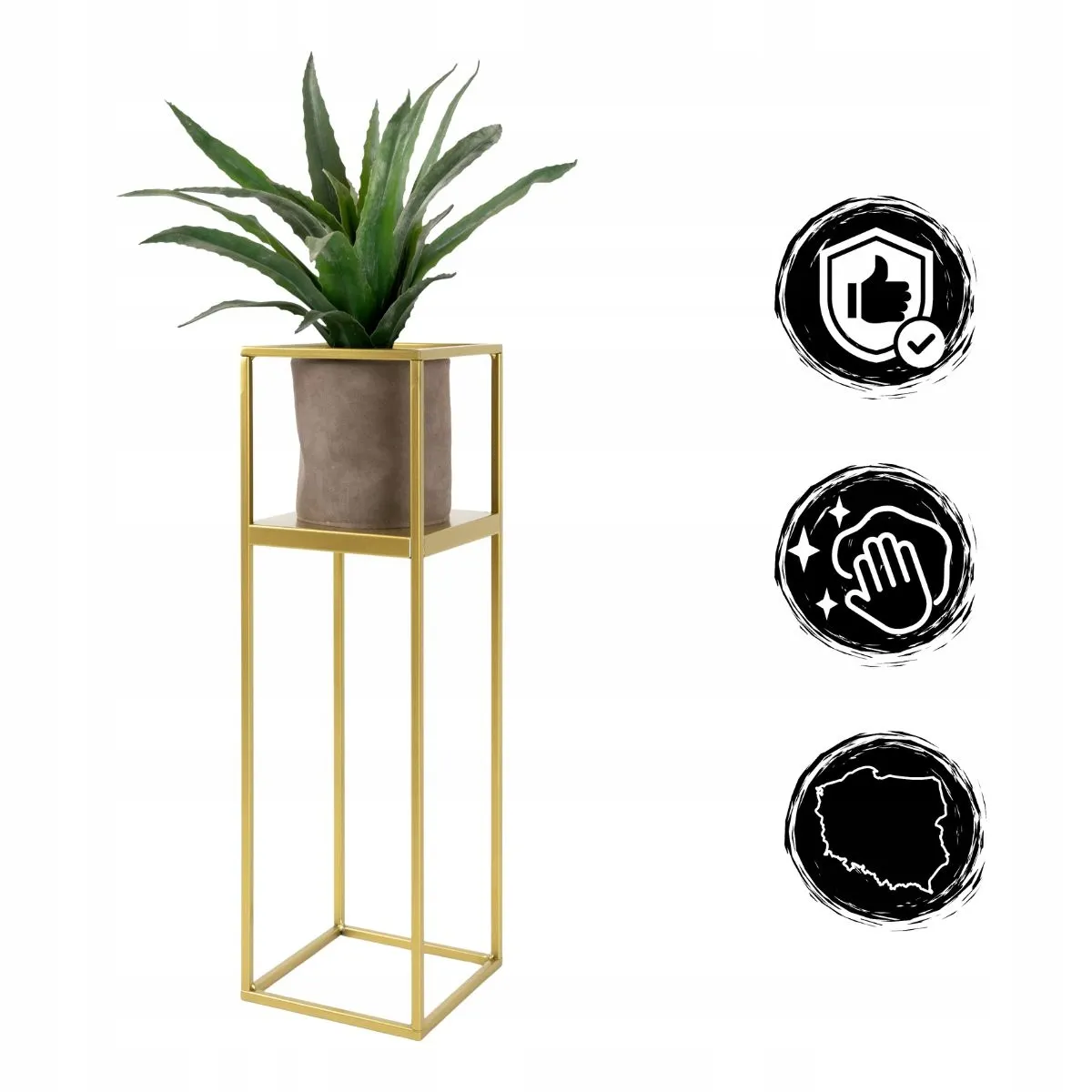 Kwietnik stojący metalowy LILLE M złoty - LD_TZ000170