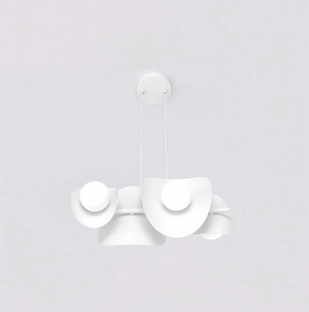 Lampa wisząca metalowa ELEMENTI 4 biała - 1492/4