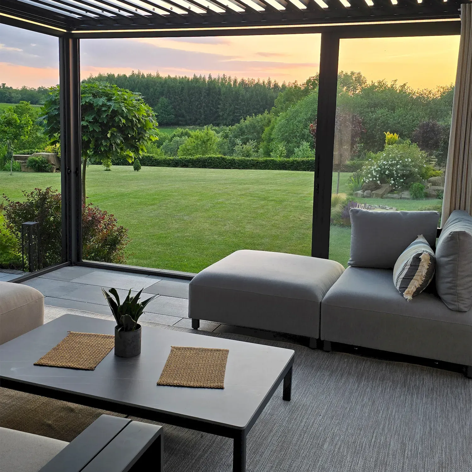 Drzwi przesuwne S8 LUXE 370x238cm (do pergoli 4m wys.2,5m ) antracyt Esti&Esta — zdjęcie 13