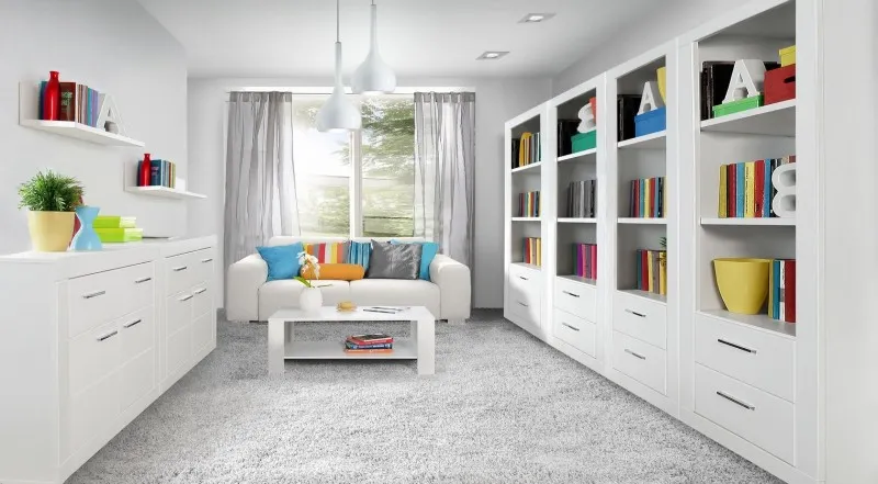 Regał wysoki z 2 szufladami SNOW - biały, chrom - SNWR72-C50