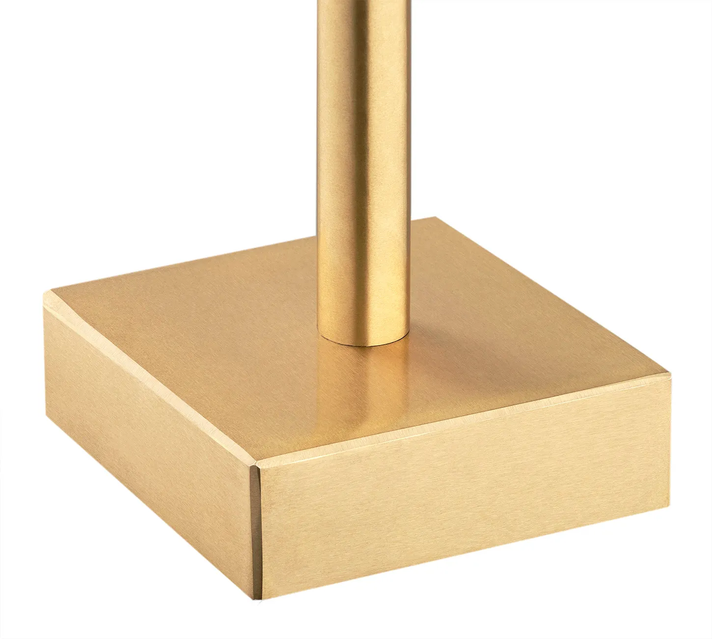 Lampa stołowa ABRUZZO mosiądz szczotkowany biały walcowaty abażur 37x12cm - 8030