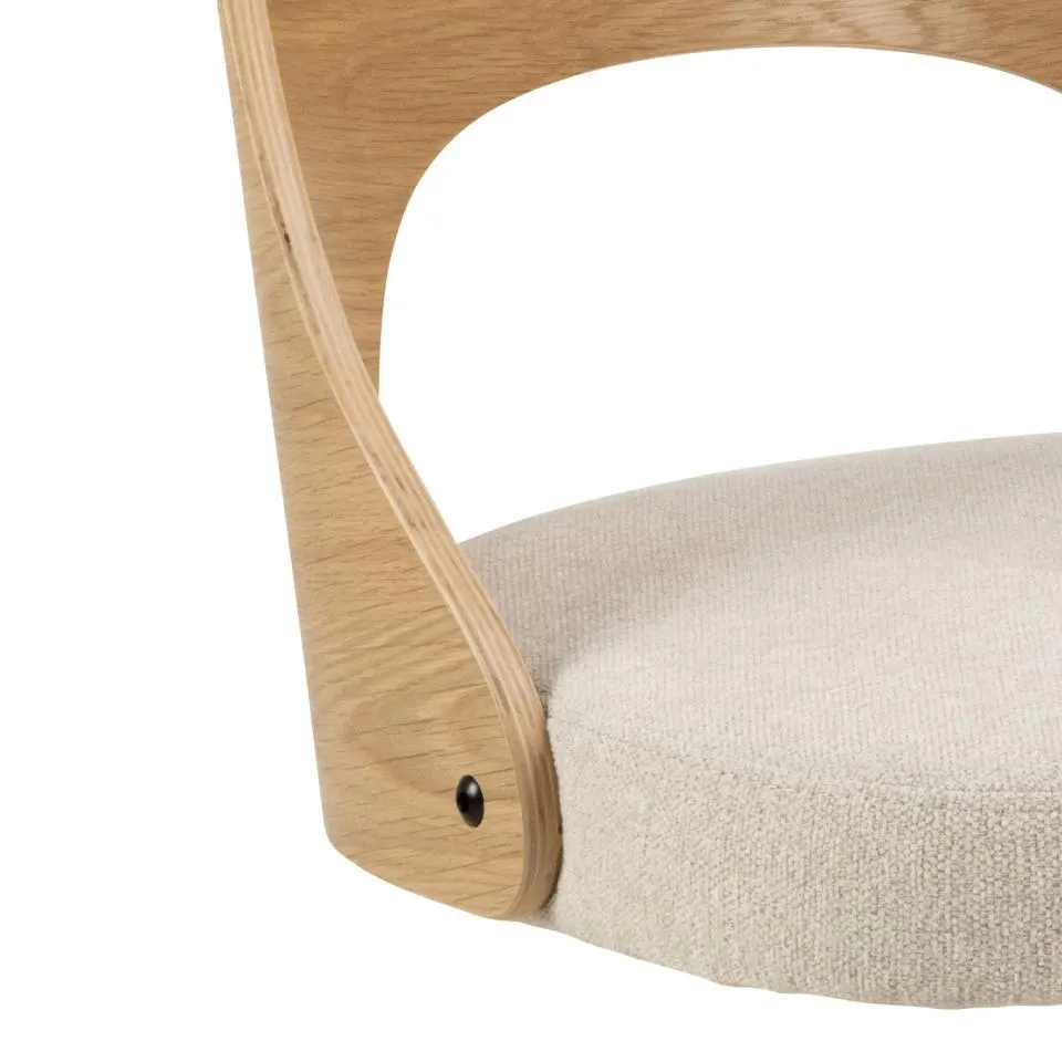 Krzesło obrotowe LUCY Beżowy, Fornir dębowy - 0000105594