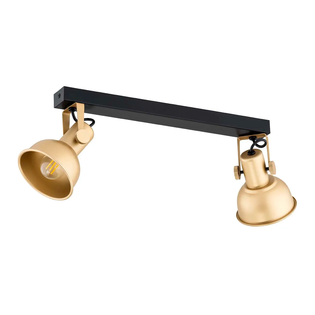 Plafon LENORA metalowy czarny matowe złoto 54 cm - 7144