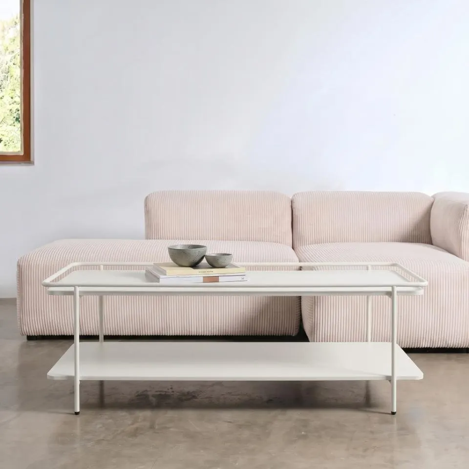 sofa, sectional, beige, corduroy, coffee table