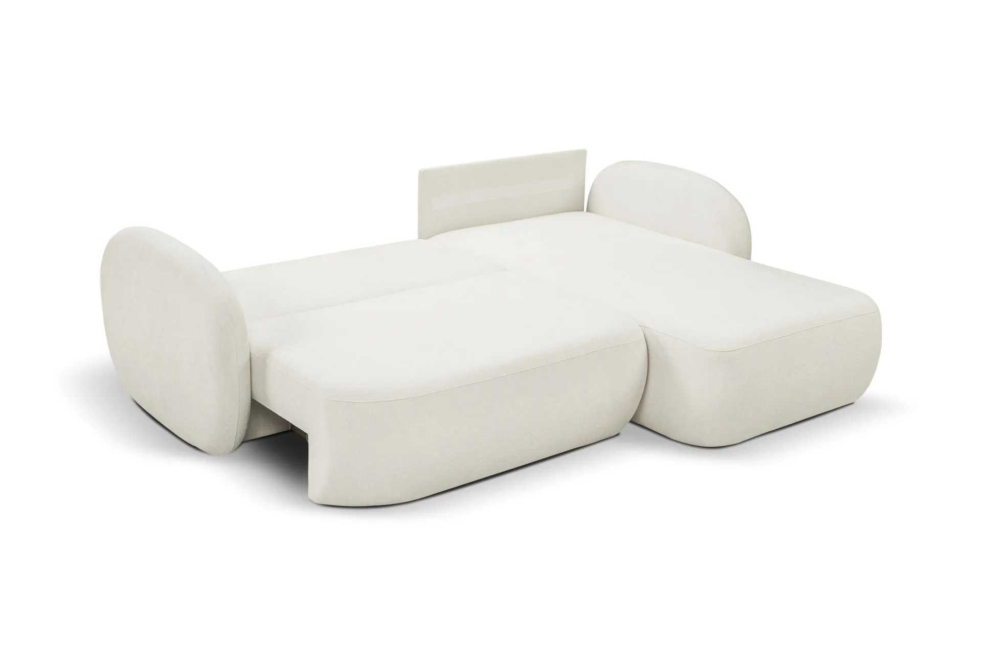 Narożnik rozkładany z pojemnikiem OLIO SICURIO 248 cm prawostronny kremowy - OLIO_NAR_SICURIO60_P