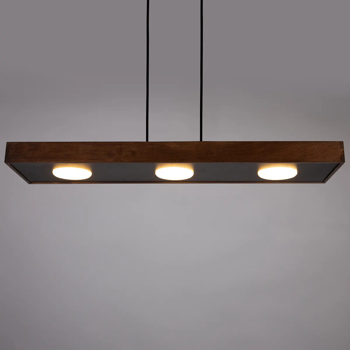 Lampa wisząca DALIA 3 prostokątna czarno-brązowa - SI_41005