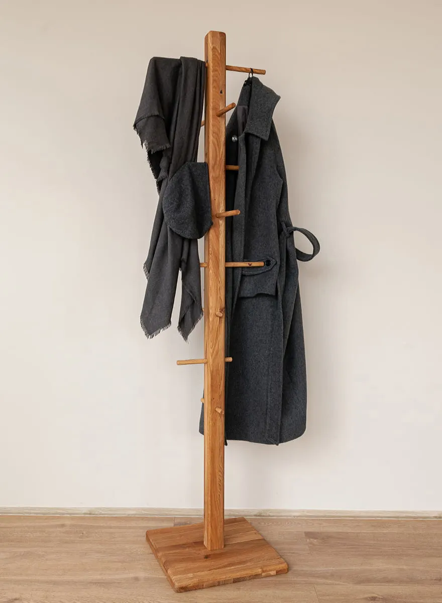 Wieszak na ubrania stojący dębowy Gialo W180 cm - 2SGIA102