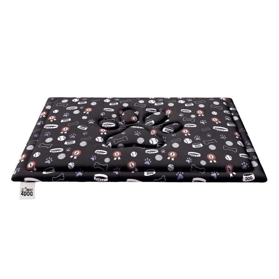 Legowisko dla psa miękkie (mata) małe 70x60x2,5 cm wodoodporne czarne kostki