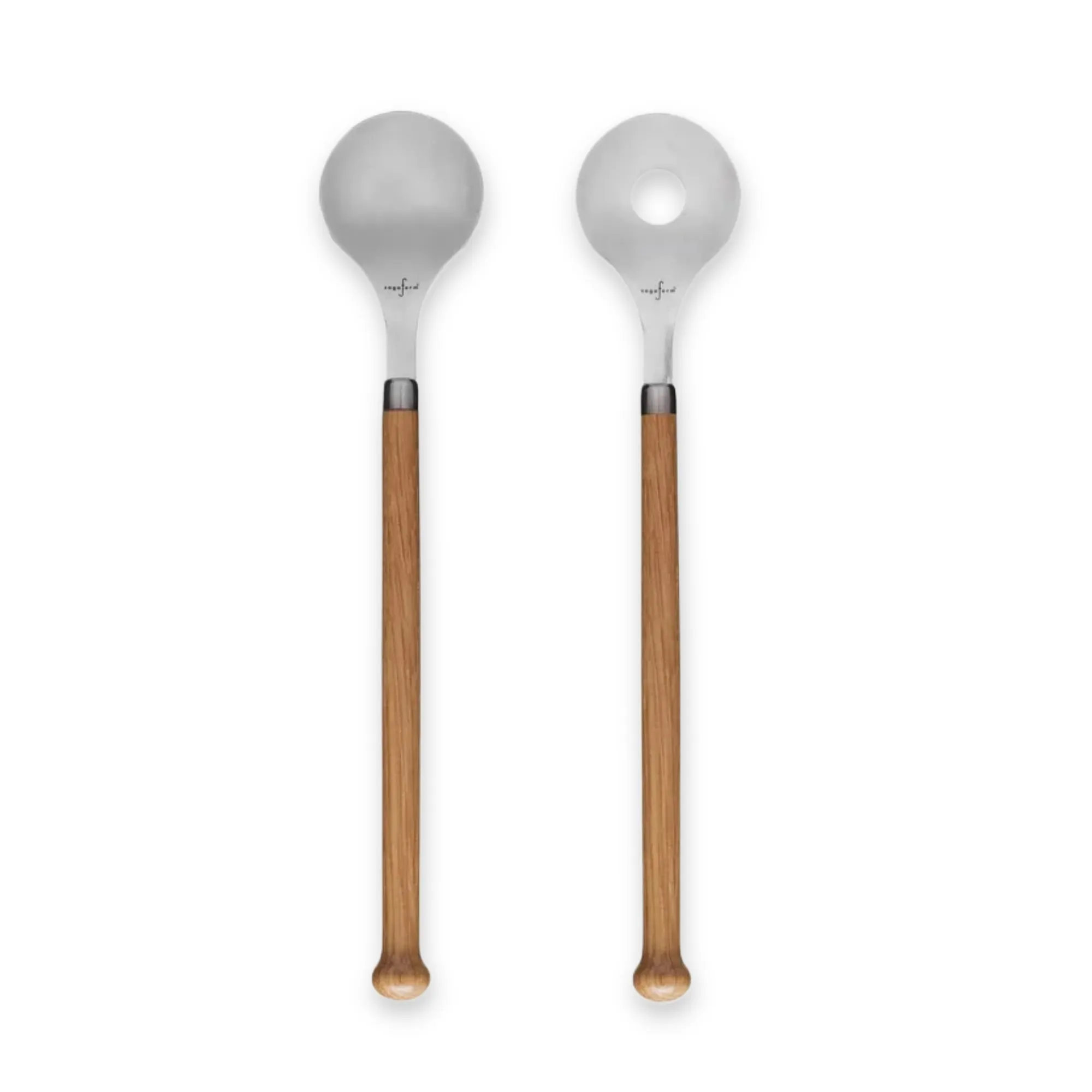 łyżka wazowa, łyżka do sosu, drewniana rączka, metalowa główka, zestaw 2 szt.
