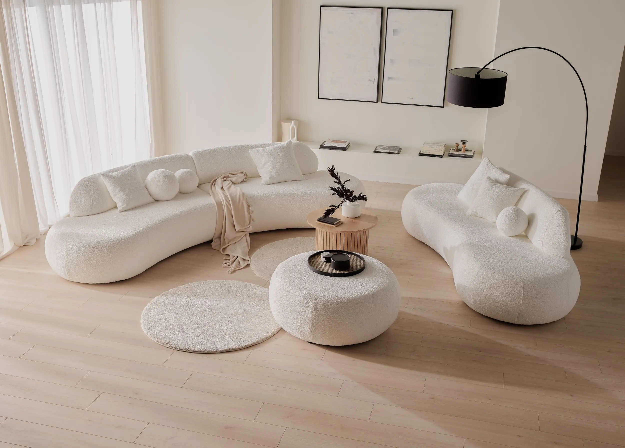 Sofa modułowa SOUL ARMLESS - tkanina Abriamo 04 kremowy - SOUL_SOF_ABRIAMO04