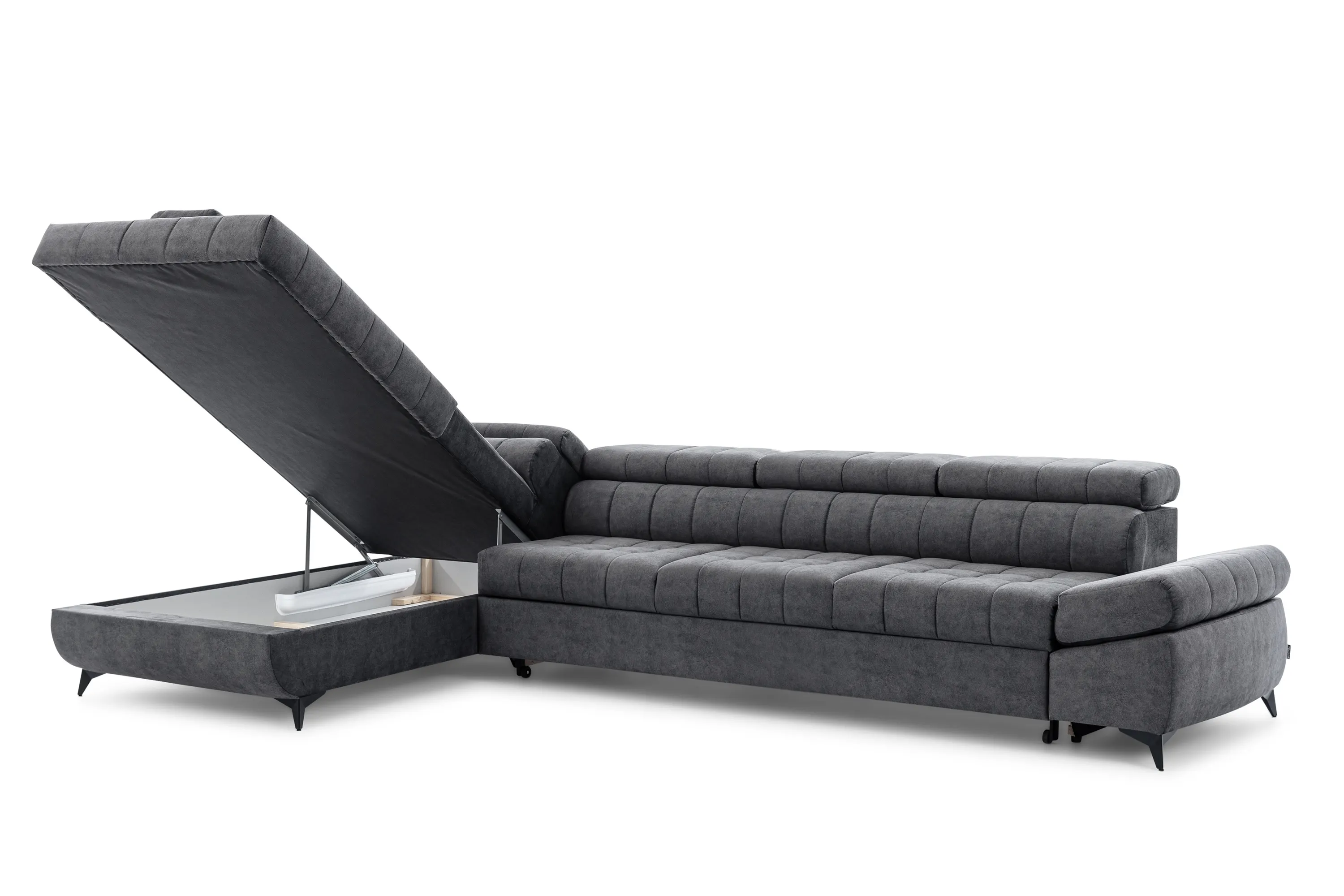 Narożnik lewostronny VALORIS MAXI regulowane zagłówki i podłokietniki tkanina Zeta 305 beżowy - B_168598