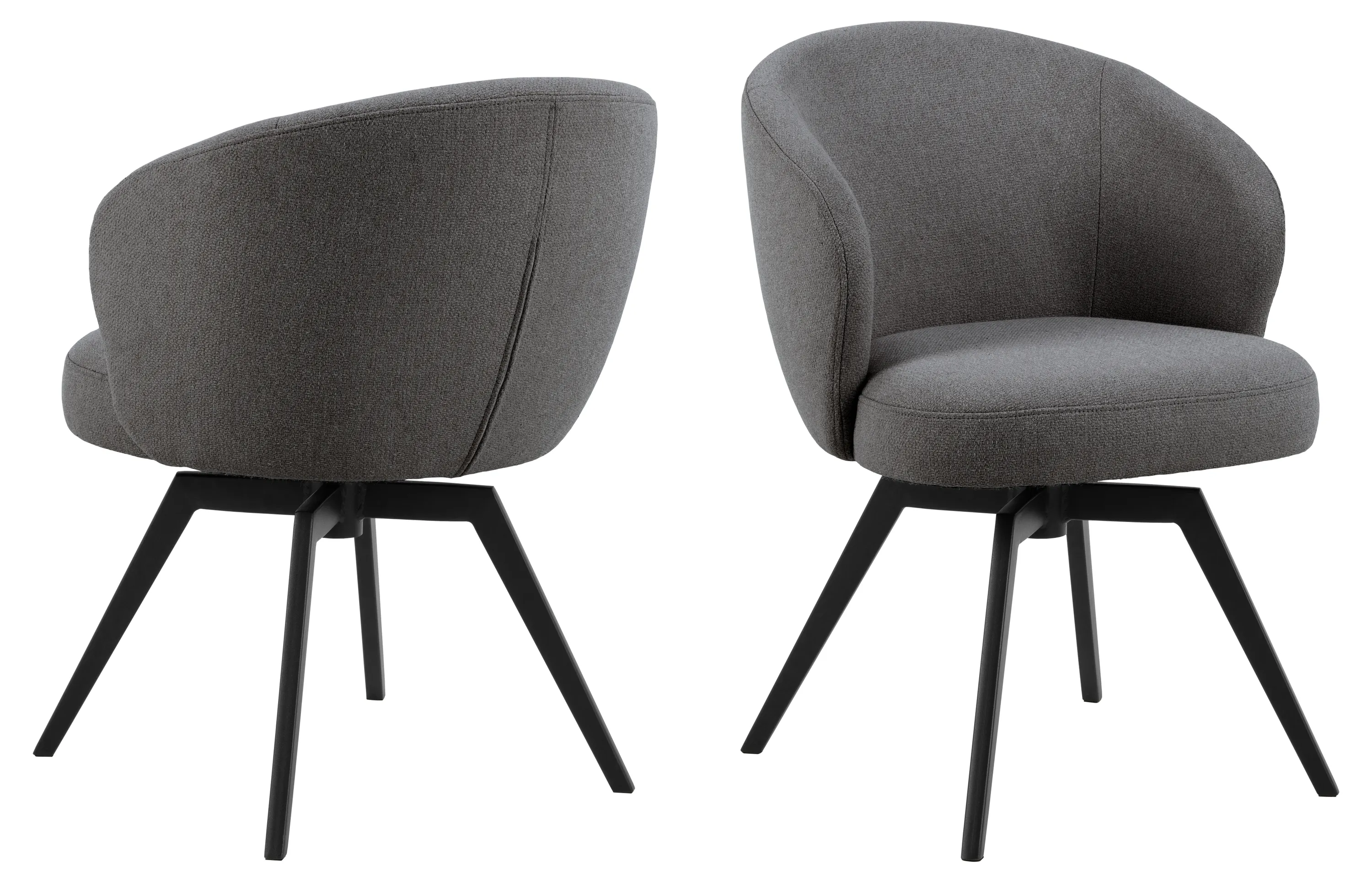 Krzesło obrotowe okrągłe DARLENE szary/czarny