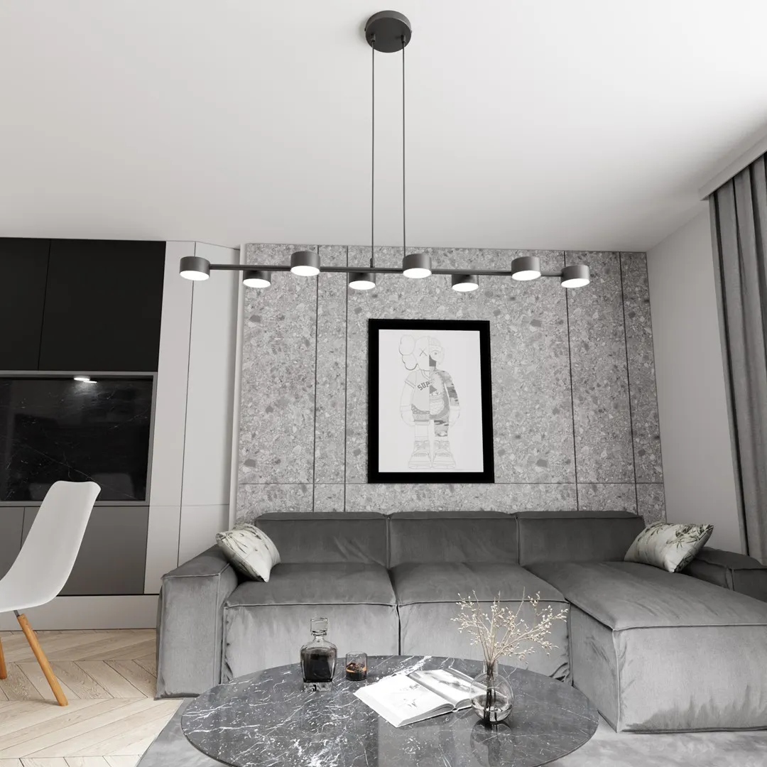 Lampa wisząca MEGARA 8 BL czarna - 1439/8