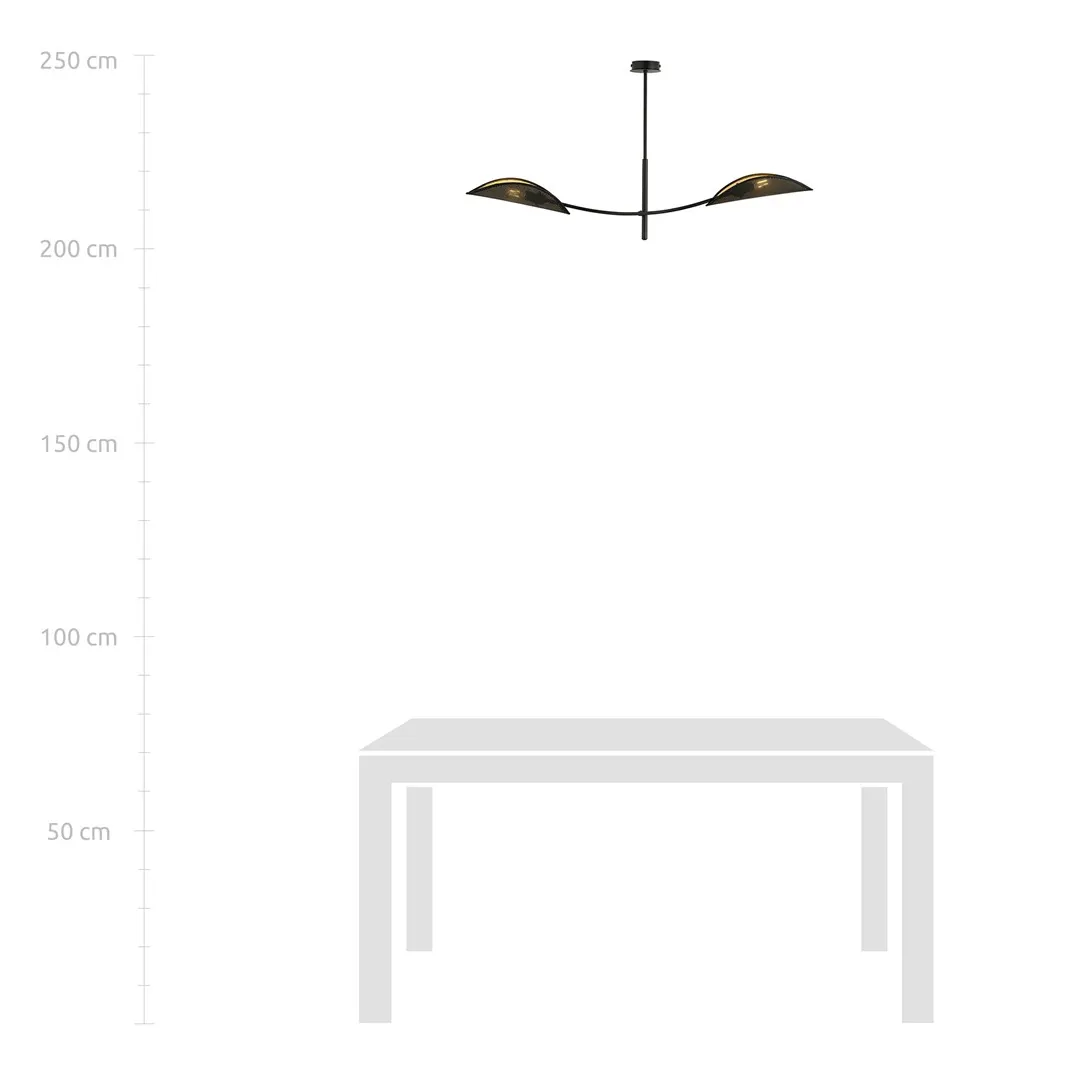 Lampa wisząca LOTUS 2 czarny złoty — zdjęcie 7