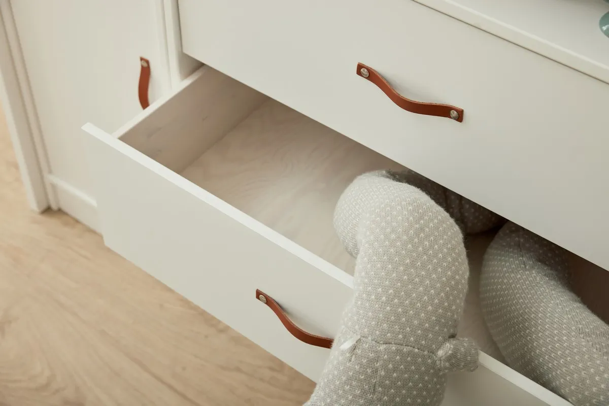 Łóżko dziecięce piętrowe 90x200 KOMBI drewniane z szufladami i szafkami - KOMBI1207