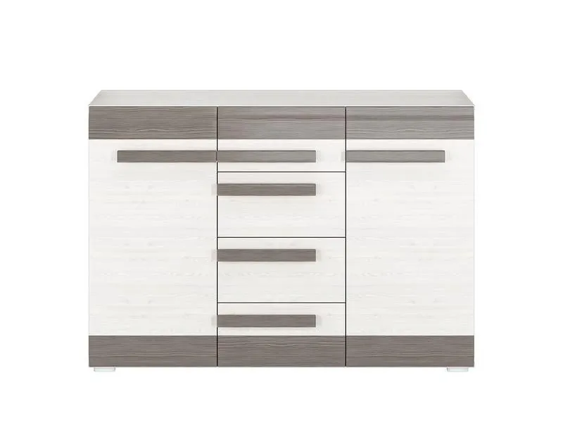 Komoda 2-drzwiowa z szufladami BLANCO 07 sosna śnieżna 138 cm — zdjęcie 3