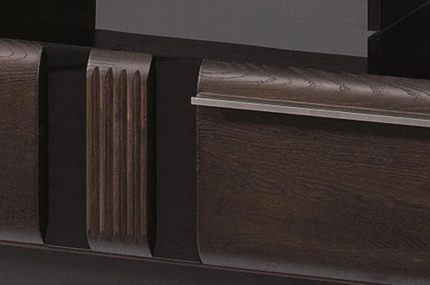 Stolik kawowy PORTI 41 drewniany dąb czekoladowy czarny 110x60x47cm - TH-100-0856