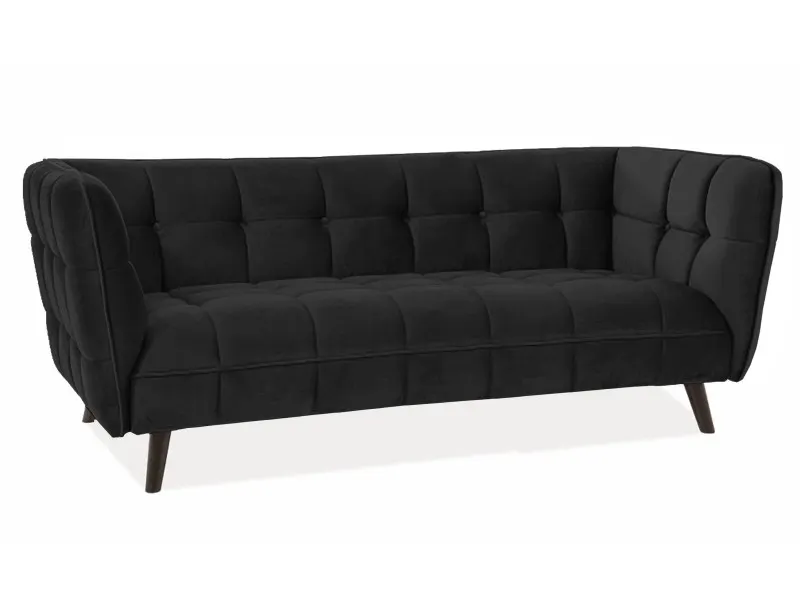 Sofa CASTELLO 3 VELVET Bluvel 19 czarna wenge Sofa CASTELLO 3 VELVET Bluvel 19 czarna wenge
