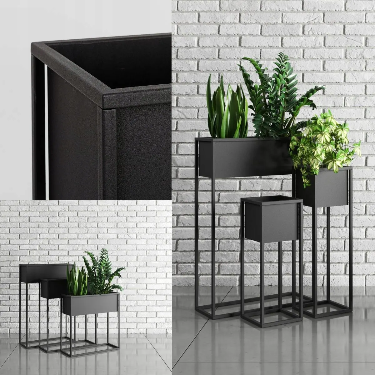 DONICZKA-osłonka na donice metalowa MARSYLIA L czarna - LD_TZ000038