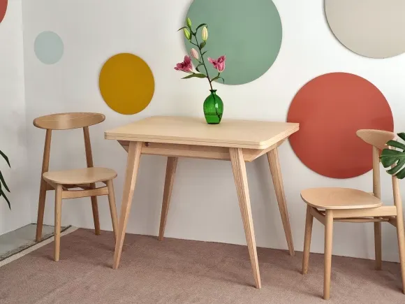 Stół drewniany rozkładany ENVELOPE 60x95-130cm jesion naturalny - NRGBTE_ASH