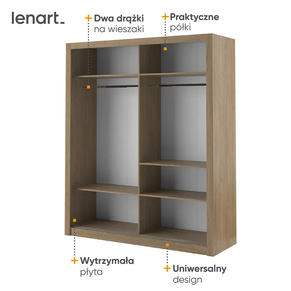 Szafa 2-drzwiowa ARTI AR-03 180cm dąb shetland - AR3DH