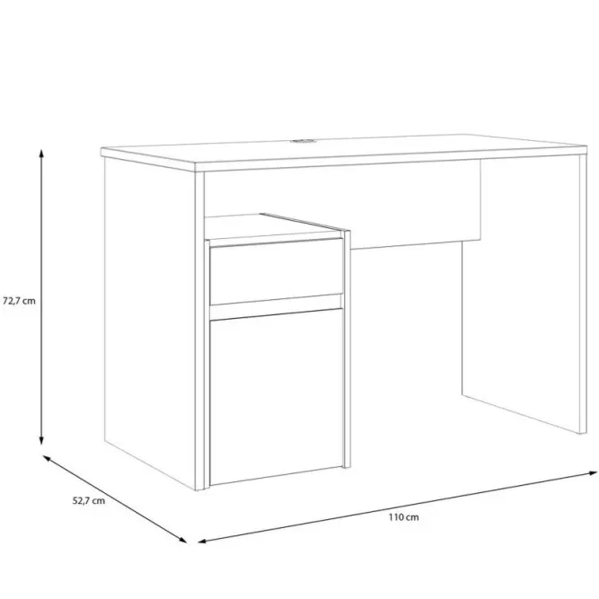 Biurko MODULTRICK z szafką i szufladą - dąb artisan, biały - MDUB111-M961