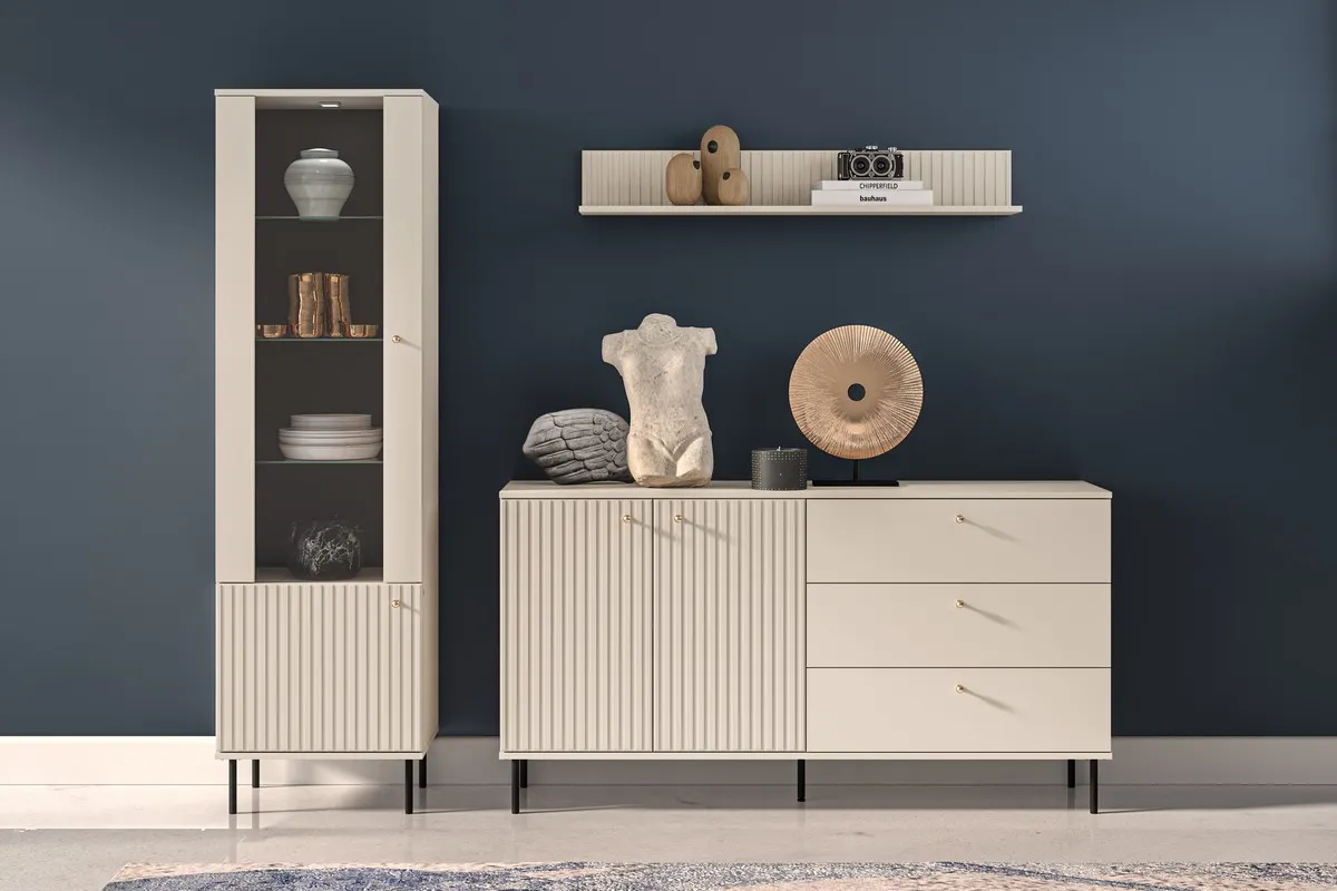 Komoda 1-drzwiowa z 3 szufladami Sophie 05 cashmere — zdjęcie 9