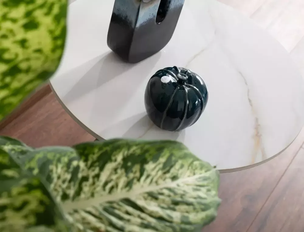 Stolik kawowy loft HILL BIAŁY/CZARNY FI50 Okrągły - HILLBCFI50