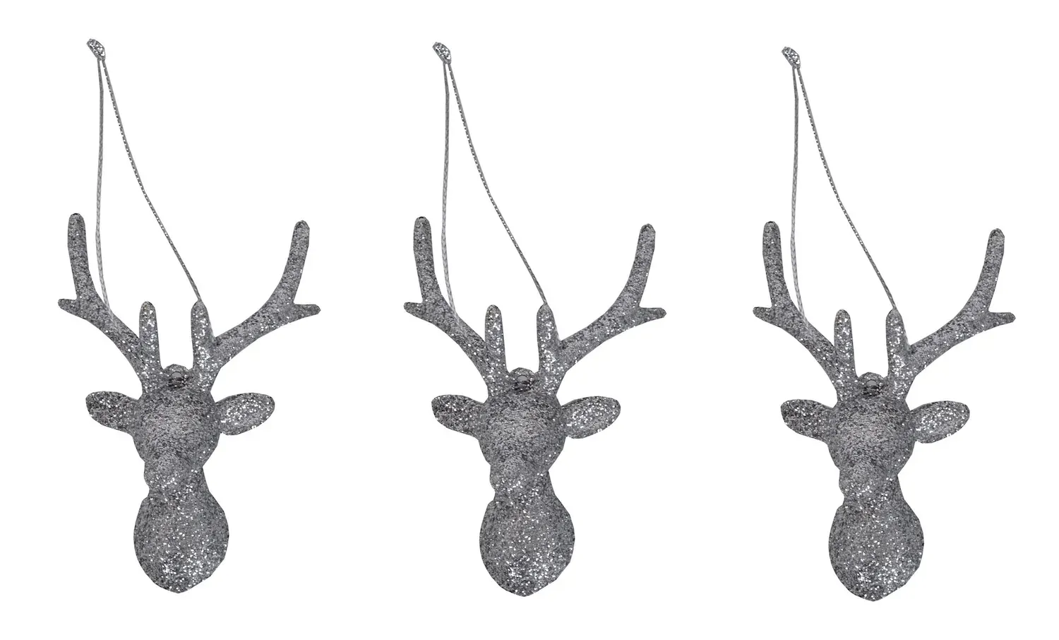 Komplet zawieszek GŁOWA RENIFERA 3 sztuki srebrne Komplet zawieszek GŁOWA RENIFERA 3 sztuki srebrne