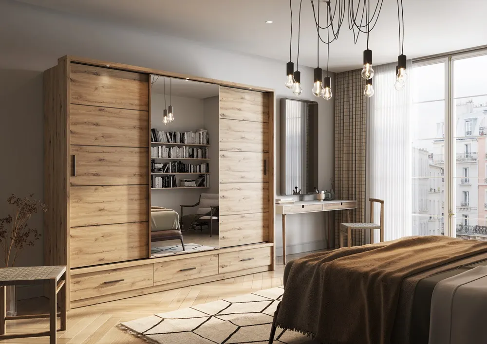 Szafa 3-drzwiowa LED ARTI AR-01P dąb artisan - AR1DAP