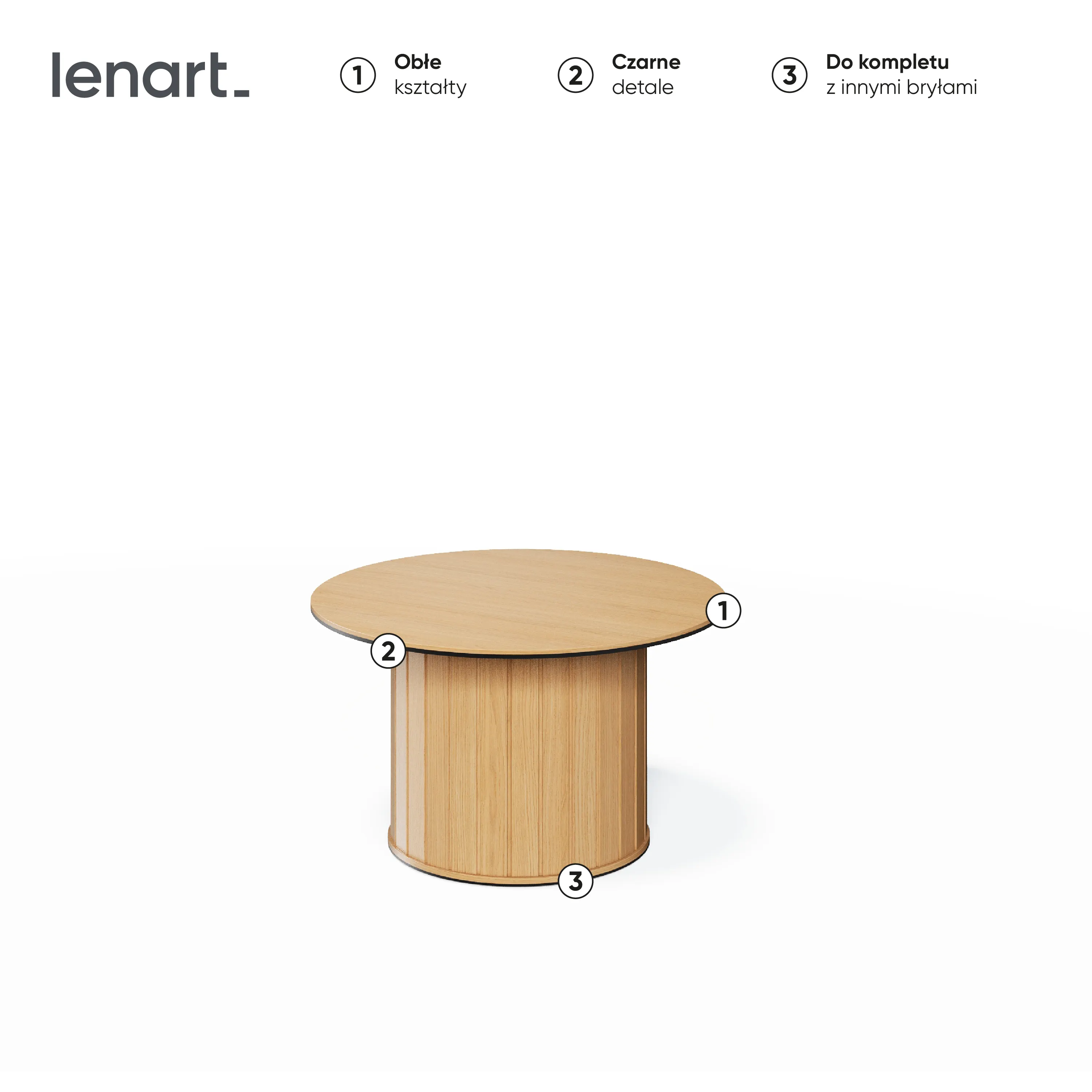 Stolik kawowy Rotto RT-08 80cm dąb vincenza/eukaliptus - RT8DE