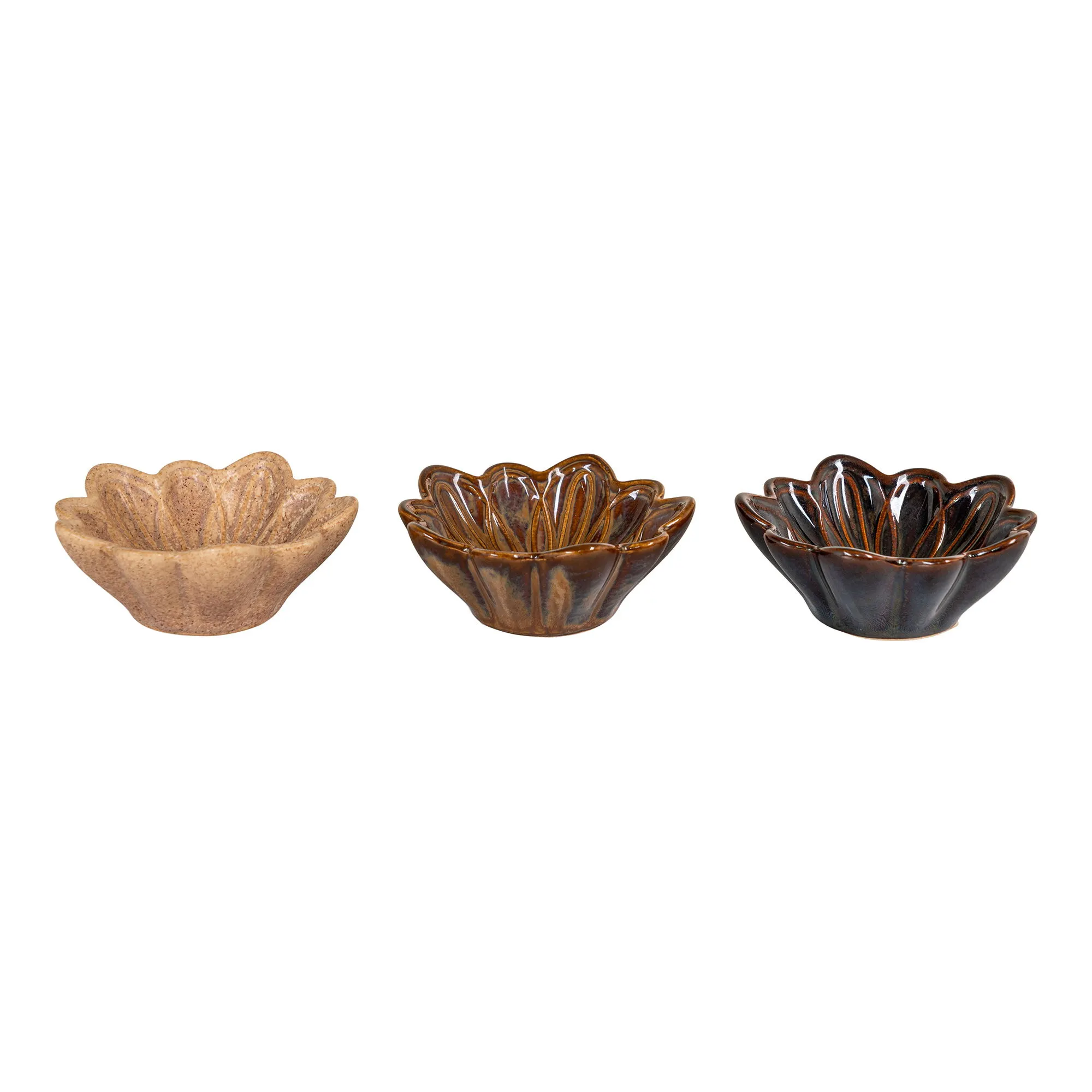 Miska ceramiczna BOWL zestaw 3 szt. beżowy brązowy ciemny brąz - 4441704