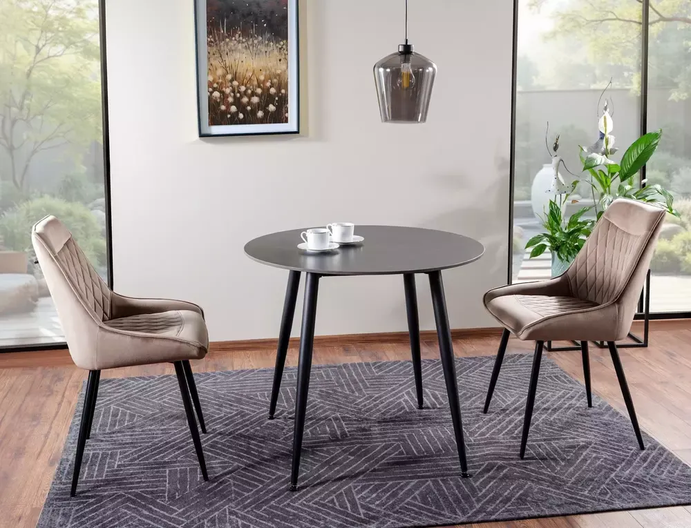 Stół jadalniany ceramiczny RION okrągły 90 cm czarny - RIONCFI90