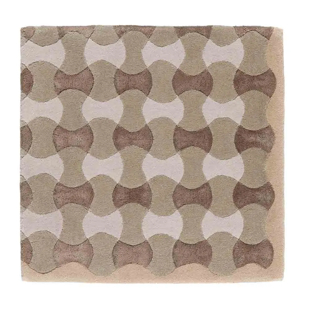 dywan, wzór geometryczny, kremowy, beżowy, trójwymiarowy wzór