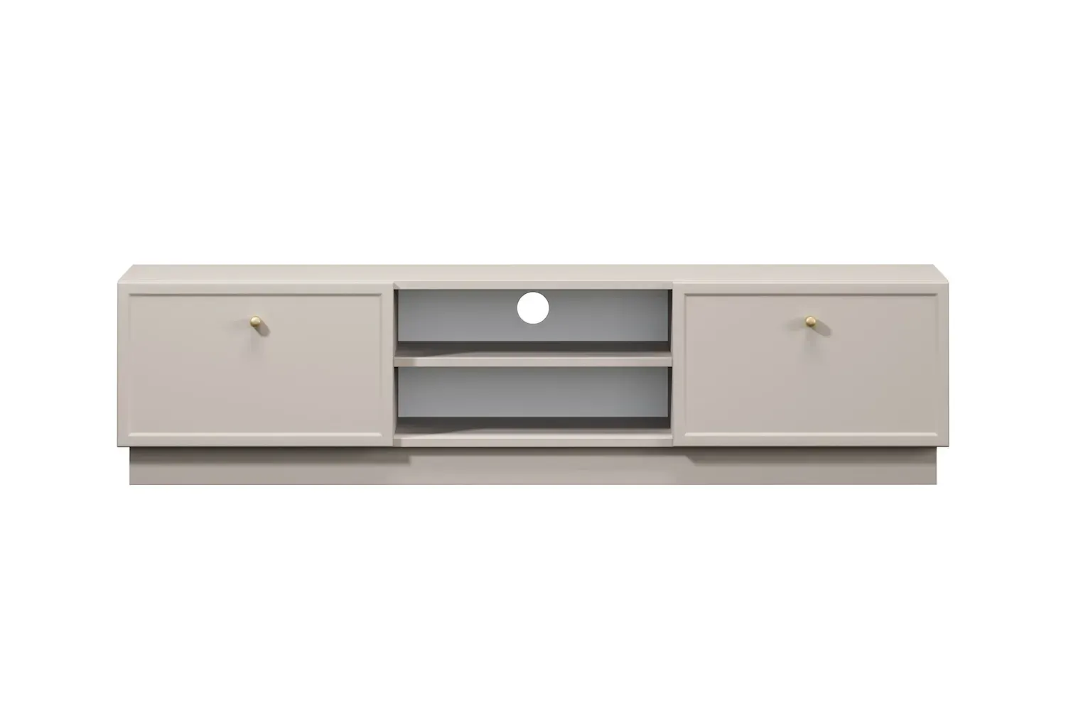 Szafka RTV z 2 szufladami LORINI 150 - cashmere gałka złota cokół - B_166813