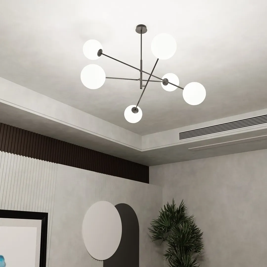 Lampa wisząca LINEAR 6 czarny biały — zdjęcie 4