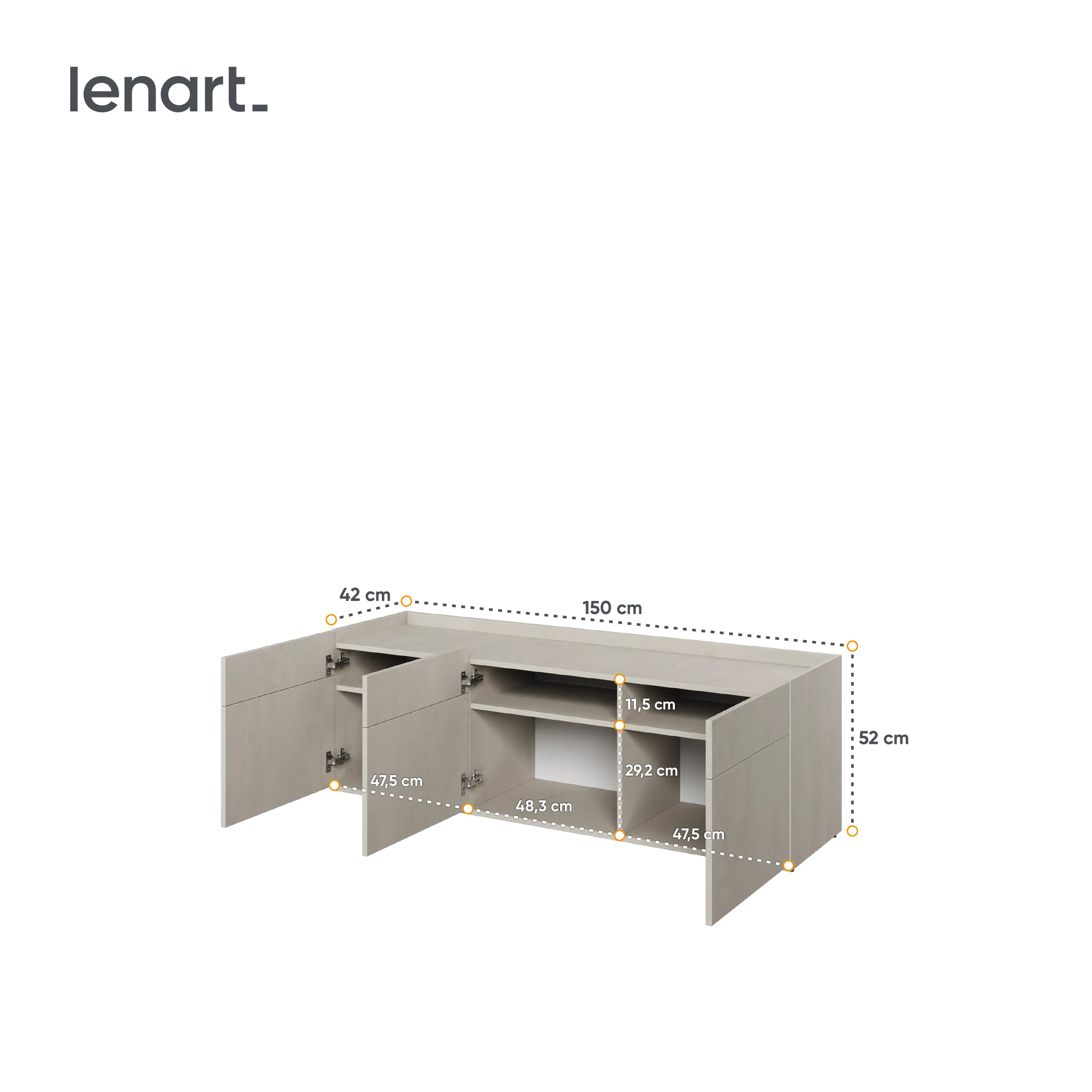 Szafka 3-drzwiowa Teen Flex TF-08 szara - TF8SF