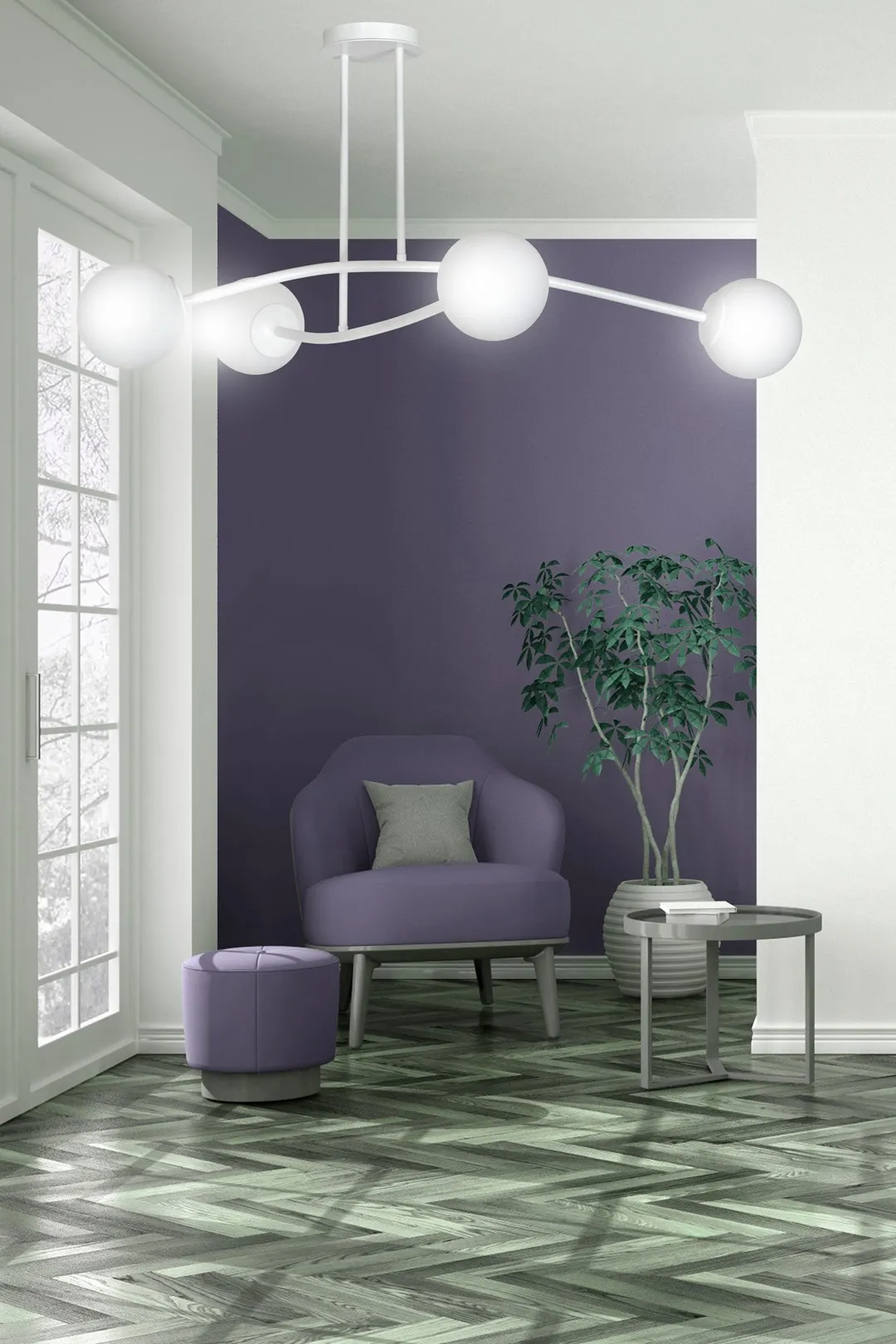 Lampa wisząca HALLDOR 4 biała — zdjęcie 6