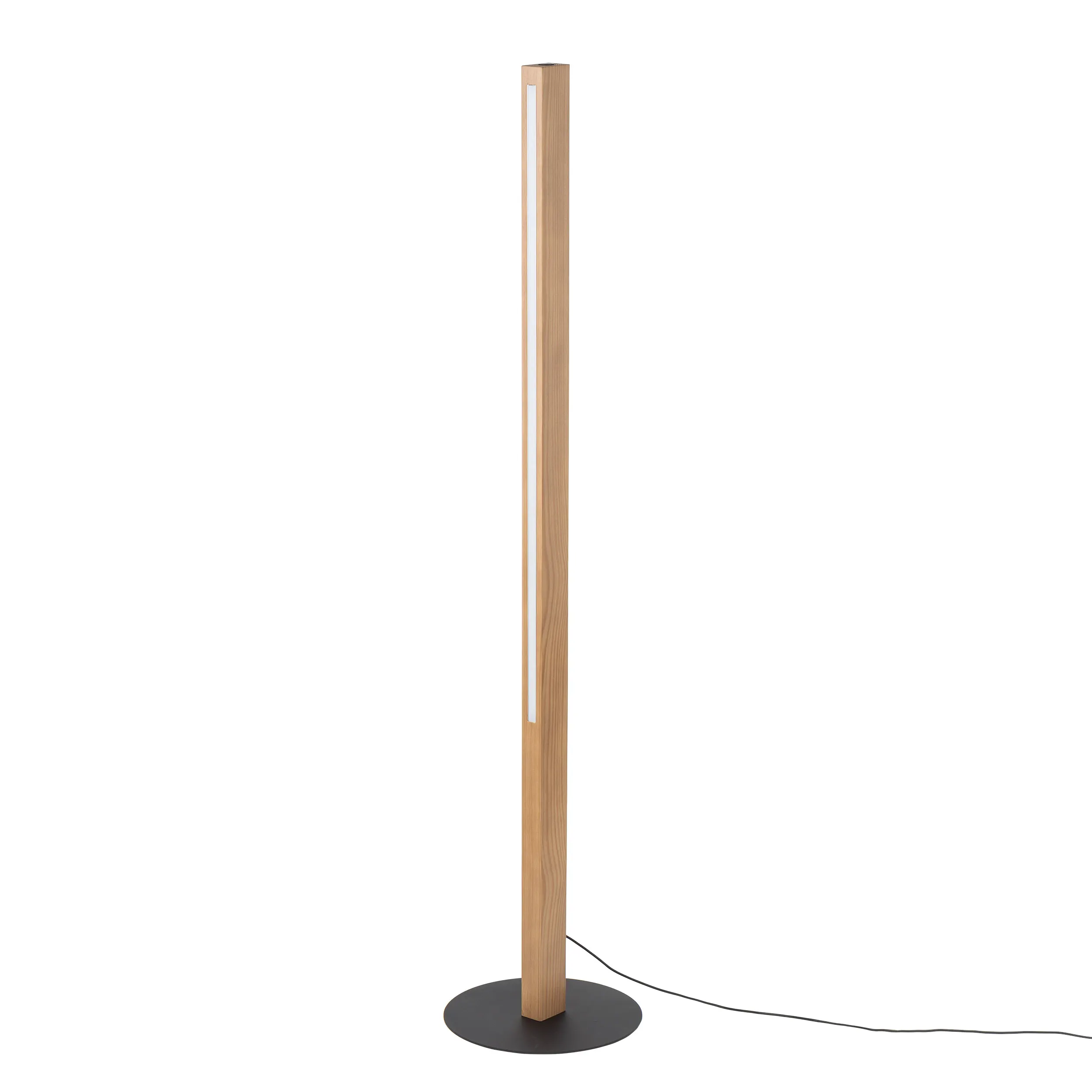 Lampa podłogowa TEO LED 15W czarna jasne drewno z włącznikiem 120x30cm