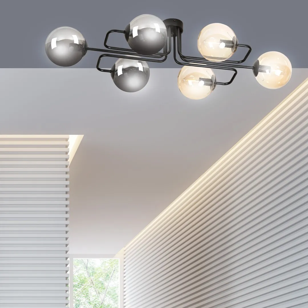 Lampa sufitowa BRENDI Czarny 834/6A2 - 834/6A2