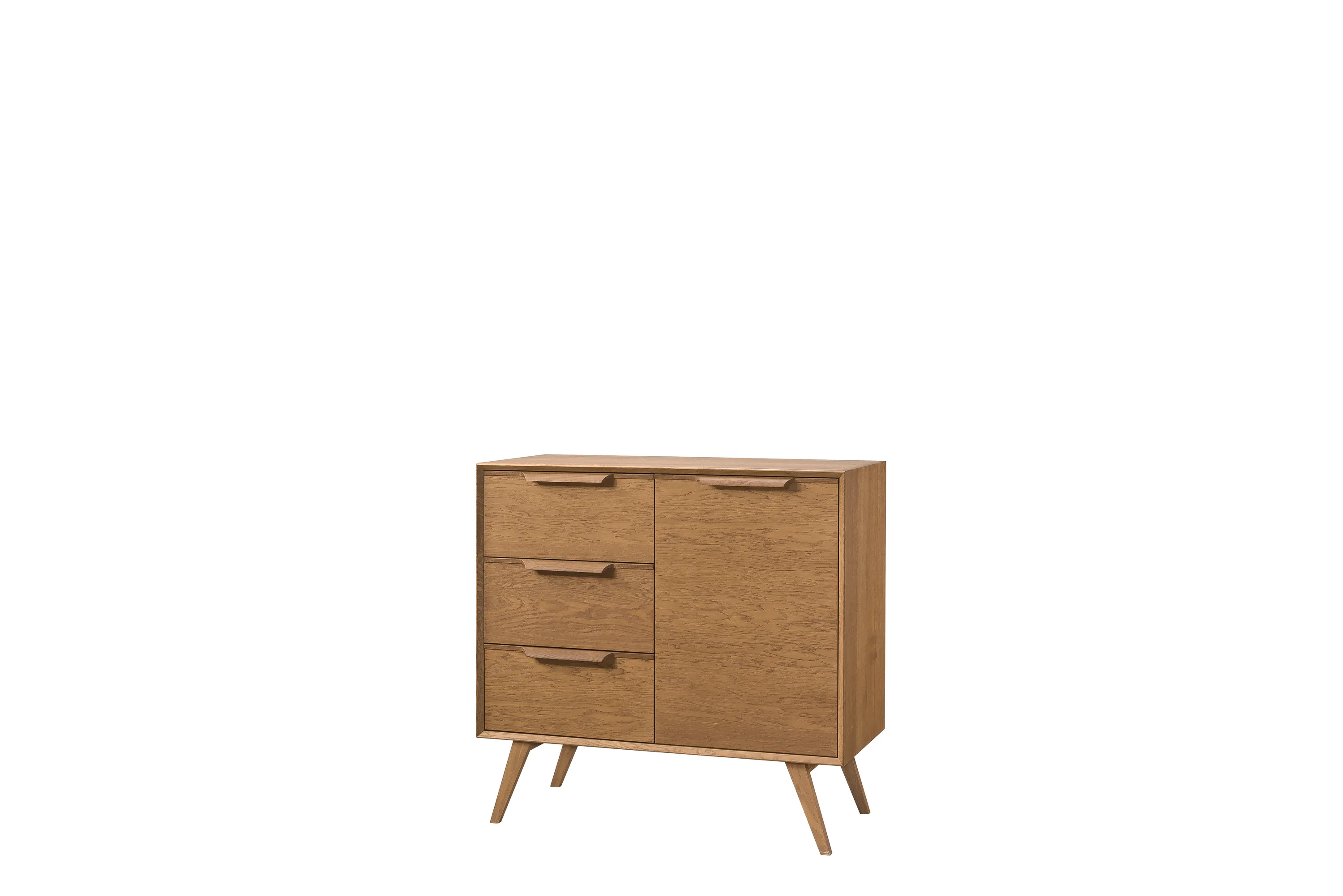 Komoda 1-drzwiowa z 3 szufladami LEO 12 - dąb karmel Szuflada, Meble, Szafka, Kredens