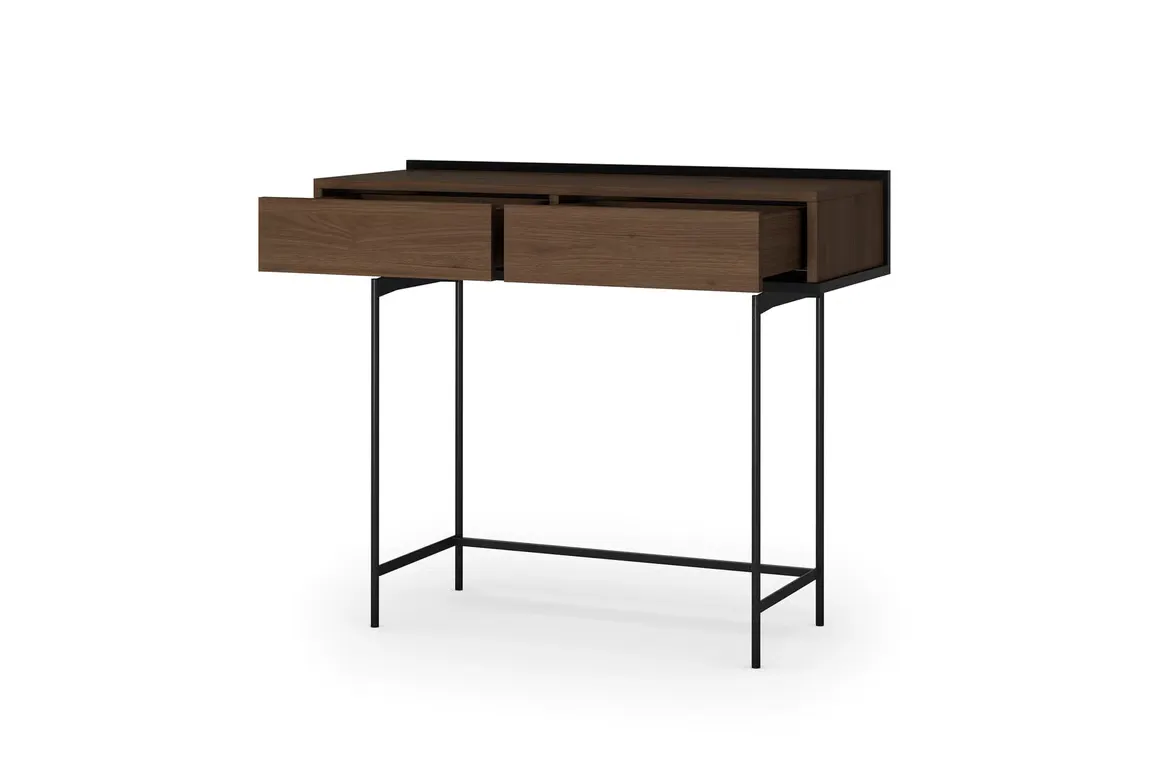 Konsola z 2 szufladami ZENAR 100 cm orzech elegant czarny